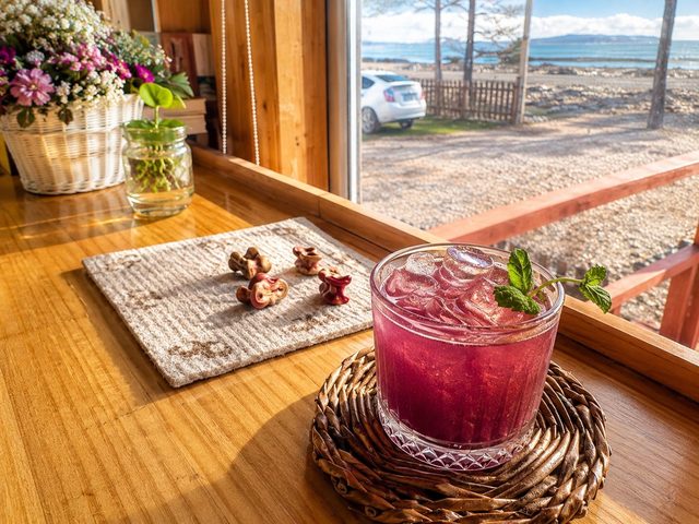 Lake view cocktail